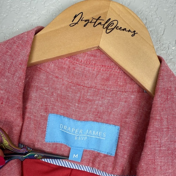 Draper James NWT Linen Blend Blazer Jacket, Cherry Red M - Breathable, Summer - Picture 4 of 11